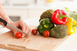 vegetables on cutting board