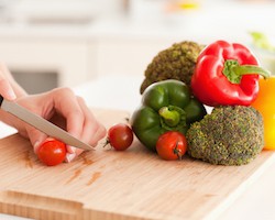 vegetables on cutting board