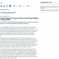Griffin Hospital Bariatrics discusses patient access to weight loss surgery procedures.